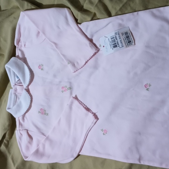 Ralph Lauren Other - Ralph Lauren 9M infant pale pink footed outfit with Peter Pan collar/roses